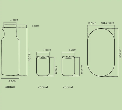 Set of 4 Ceramic Salt Pepper Oil Bottle Set