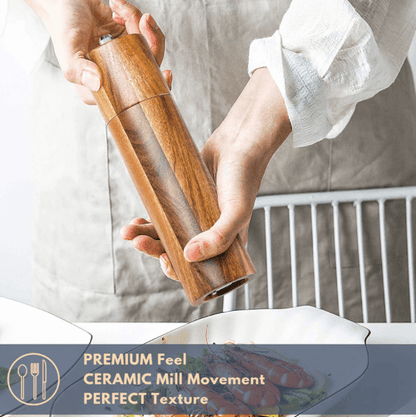 Wooden Salt and Pepper Grinders Set
